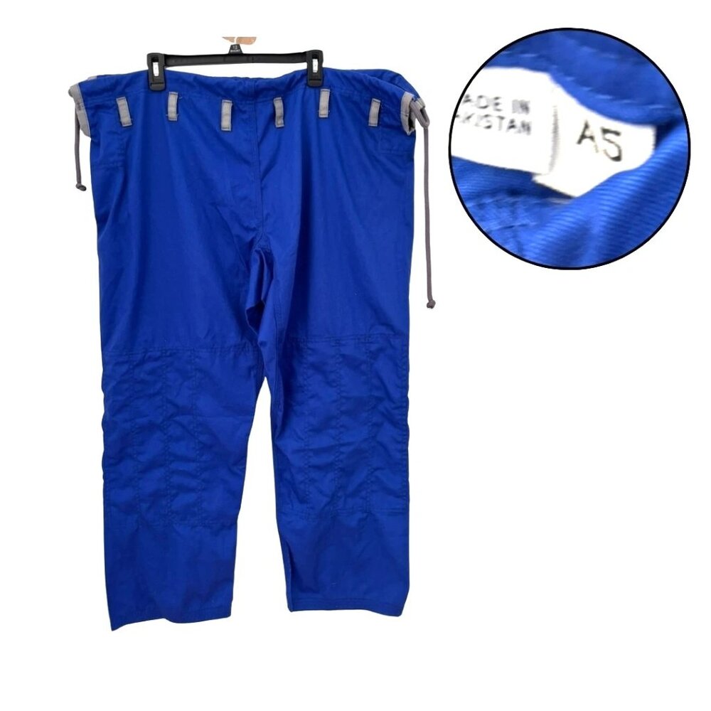 A5 Men’s Blue Training Pants Drawstring Waist Durable Athletic Bottoms